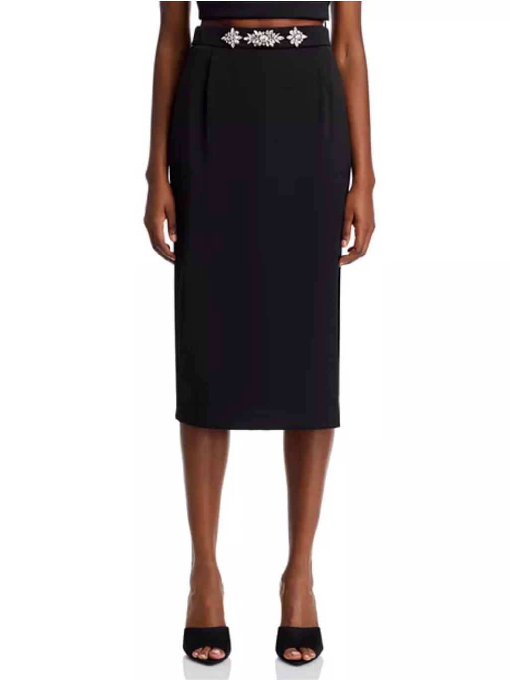 Nwt Generation Love Kori Crystal Embellished Black Midi Skirt — image 2 of 8